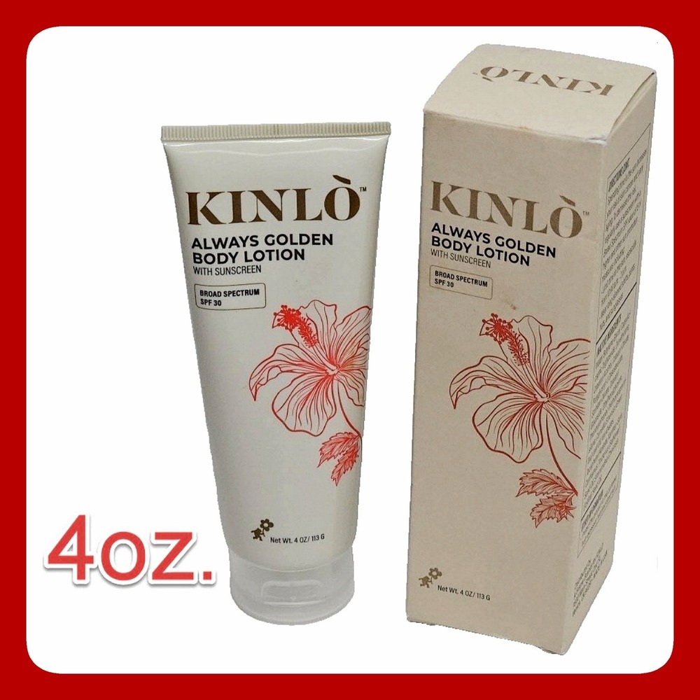 Kinlo Always Golden Body Lotion SPF 30 Broad Spectrum Sunscreen 4oz Brand New
